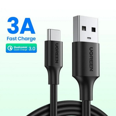 Кабель Ugreen US287 USB-A 2.0 - USB-C Cable Nickel Plating 1.5 м (60117) Black