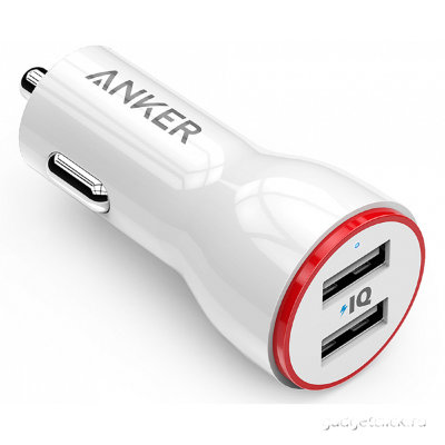 Автомобильное зарядное устройство Anker Powerdrive 2 24W 4.8А, цвет белый (A2310H21)