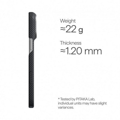Чехол Pitaka Classic Edge Case для iPhone 18 Pro / 17 Pro (KI1801P) Black/Grey (Twill)