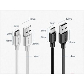 Кабель Ugreen US287 USB-A 2.0 - USB-C Cable Nickel Plating 1.5 м (60122) White