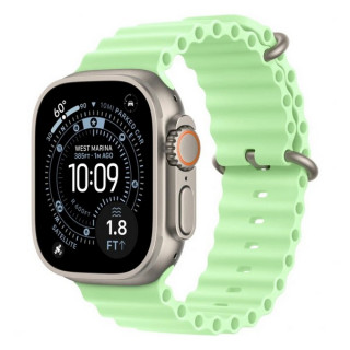 Apple Watch Ultra 3, 49mm, титан светлого цвета, ремешок Ocean цвета «зеленый неон» (2025)