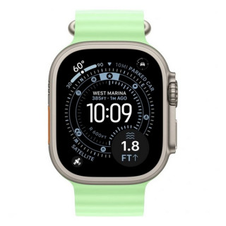 Apple Watch Ultra 3, 49mm, титан светлого цвета, ремешок Ocean цвета «зеленый неон» (2025)