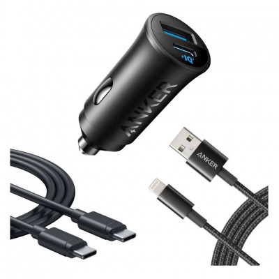 Автомобильное зарядное устройство Anker 30 Вт с кабелем (B2741H11) Black