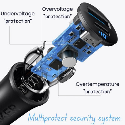 Автомобильное зарядное устройство Anker 30 Вт с кабелем (B2741H11) Black