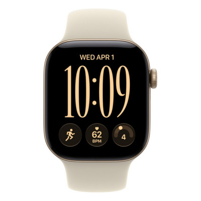 Apple Watch Series 12, 46 mm, Light Gold Aluminum, Sand Sport Band