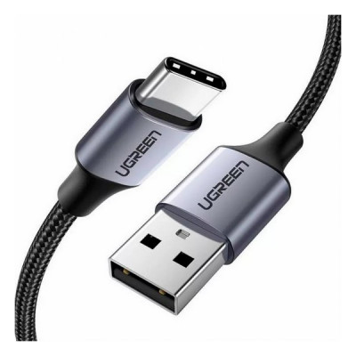 Кабель Ugreen US288 USB-A 2.0 - USB-C Cable Nickel Plating Aluminum Braid 1 м (60126) Black