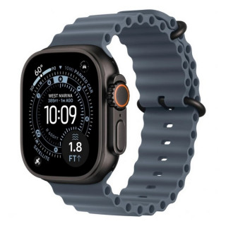 Apple Watch Ultra 3, 49mm, черный титан, ремешок Ocean цвета «якорный синий» (2025)