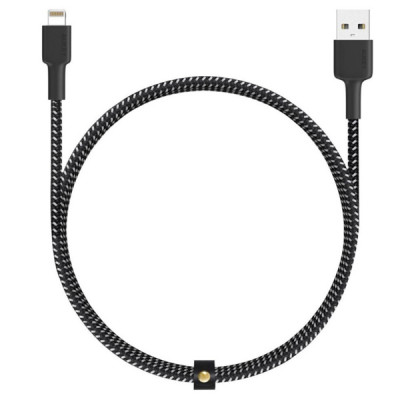 Кабель Aukey USB - Lightning MFI 2.4A 1.2 м (CB-BAL3), черный/белый
