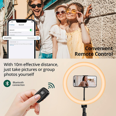 Кольцевая лампа для селфи ATUMTEK 12" Selfie Ring Light with 63" Extendable Tripod Stand (ATRL131)