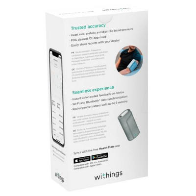Умный монитор Withings BPM Connect Wi-Fi Smart Blood Pressure Monitor (WPM05-ALL-INTER) серый