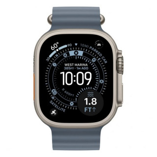 Apple Watch Ultra 3, 49mm, титан светлого цвета, ремешок Ocean цвета «якорный синий» (2025)