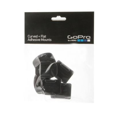 Набор плоских и изогнутых клеящихся платформ GoPro Flat + Curved Adhesive Mounts AACFT-001,черный