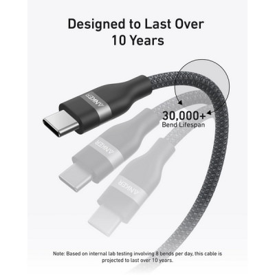 Кабель Anker USB-C - USB-C 1.8 м 240W (A82E2H12) Black / Черный