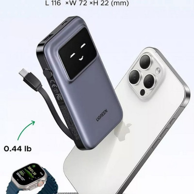 Внешний аккумулятор Ugreen PB511 UNO 10000mAh 30W (35603B) серый