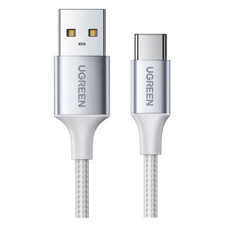 Кабель Ugreen US288 USB-A 2.0 - USB-C Cable Nickel Plating Aluminum Braid 1 м (60131) White