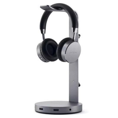 Подставка-хаб Satechi USB-C Headphone Stand для наушников, серый (ST-UCHSHM)