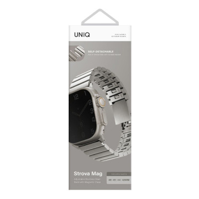 Ремешок Uniq Strova Mag для Apple Watch 42/44/45/49 мм (UNIQ-49MM-STRVMSIL), серебристый