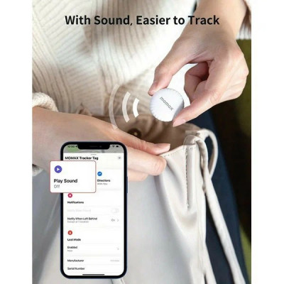 GPS-трекер Momax PinTag Find My Tracker, 4 шт. (BR5GS) белый