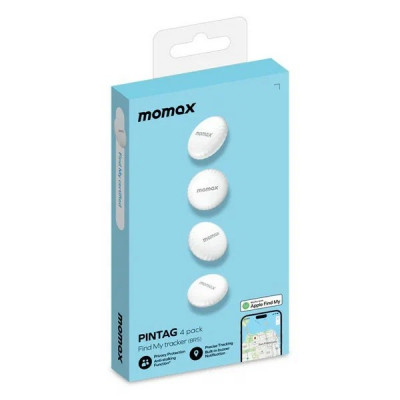 GPS-трекер Momax PinTag Find My Tracker, 4 шт. (BR5GS) белый