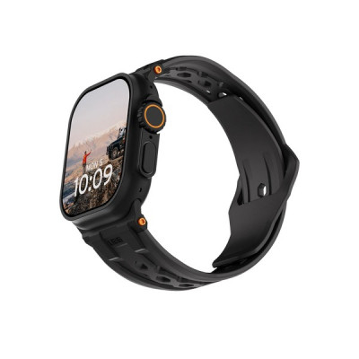 Ремешок каучуковый UAG Monarch для Apple Watch 49/46/45/44 мм (194158114037) Black/Black Titanium