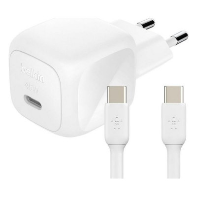 Сетевое зарядное устройство Belkin BoostCharge Compact USB-C Wall Charger 45 Вт с кабелем (WCA013kq1MWH-B6) White