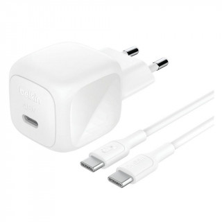 Сетевое зарядное устройство Belkin BoostCharge Compact USB-C Wall Charger 45 Вт с кабелем (WCA013kq1MWH-B6) White