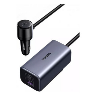 Автомобильное зарядное устройство Ugreen EC706 150W 4-Port GaN с выносом портов USB-A / 2*USB-C (35571) серый