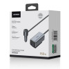 Автомобильное зарядное устройство Ugreen EC706 150W 4-Port GaN с выносом портов USB-A / 2*USB-C (35571) серый