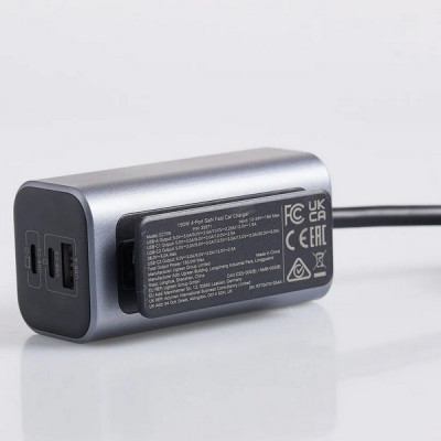 Автомобильное зарядное устройство Ugreen EC706 150W 4-Port GaN с выносом портов USB-A / 2*USB-C (35571) серый