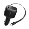 Автомобильное зарядное устройство Belkin BoostCharge Retractable Car Charger 75W (CCC001hqBK) Black