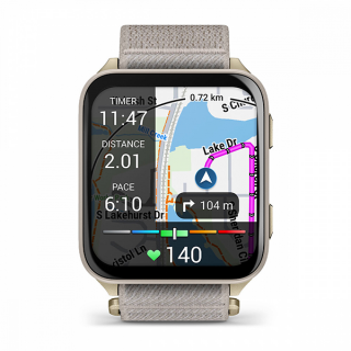 Garmin Venu X1 золотистые с титановой крышкой, серым нейлоновым ремешком (010-02980-09)