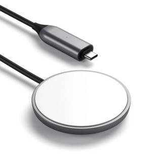 Беспроводное зарядное устройство Satechi USB-C Magnetic Wireless Charging Cable (ST-UCQIMCM) Space Gray