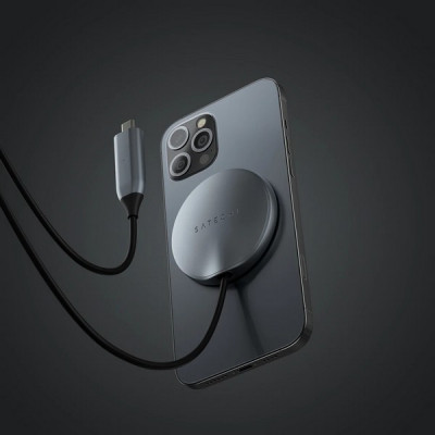 Беспроводное зарядное устройство Satechi USB-C Magnetic Wireless Charging Cable (ST-UCQIMCM) Space Gray