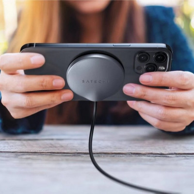 Беспроводное зарядное устройство Satechi USB-C Magnetic Wireless Charging Cable (ST-UCQIMCM) Space Gray