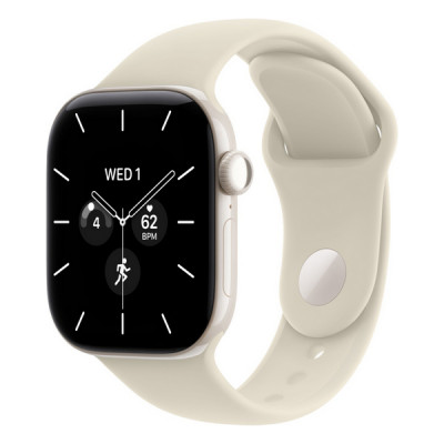 Apple Watch Series 12, 46 мм, Pearl White Ceramic, Sand Sport Band