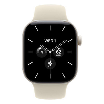 Apple Watch Series 12, 46 мм, Pearl White Ceramic, Sand Sport Band