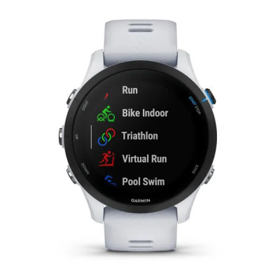 Умные часы Garmin Forerunner 255 Music Whitestone 010-02641-31 с белым ремешком