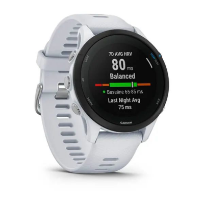 Умные часы Garmin Forerunner 255 Music Whitestone 010-02641-31 с белым ремешком