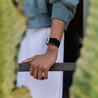 Плетеный ремешок для Whoop MG SuperKnit Luxe Band​ (Obsidian with Titanium)