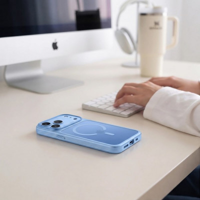 Чехол Tech-Protect Magprime CC MagFit для iPhone 18 Pro / 17 Pro (Matte Light Blue)