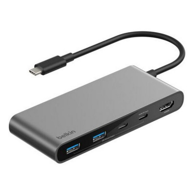 Хаб Belkin Connect USB-C Hub 7-in-1 4K@60Hz 100W (AVC023hqSGY) Space Gray