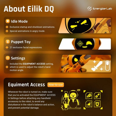 Интерактивный настольный робот-питомец Energize Lab Eilik DQ (Desert Quester)