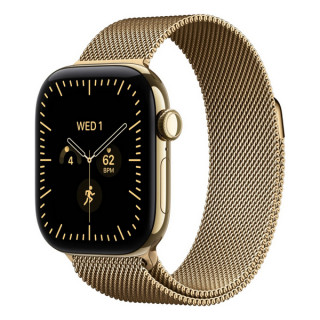 Apple Watch Series 12, 42 mm, Radiant Gold Titanium, Radiant Gold Milanese Loop