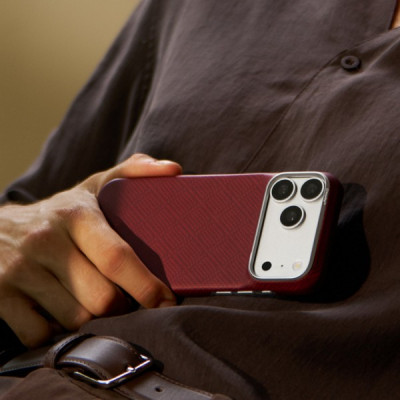 Чехол Pitaka Argyle Edge Case для iPhone 18 Pro Max / 17 Pro Max (KI1817PM) Burgundy