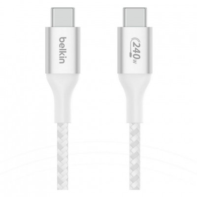 Кабель Belkin Boost Charge Braided USB-C - USB-C 1 м 240W (CAB015BT1MWH) белый