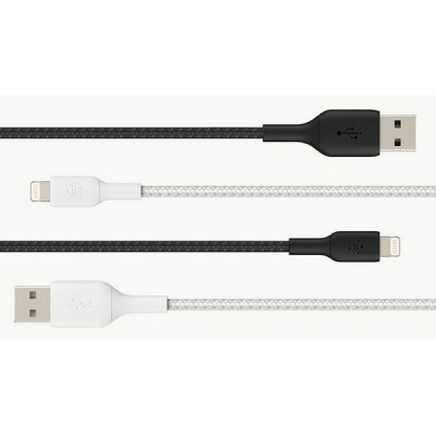 Кабель Belkin BoostCharge Braided Lightning - USB-A 1 м (CAA002BT1MBK) черный