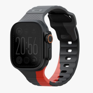Ремешок Uniq STRIDE DE FKM Rubber для Apple Watch 49/46/45/44 мм (49MM-STRDECHRRD) Charcoal/Red