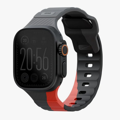 Ремешок Uniq STRIDE DE FKM Rubber для Apple Watch 49/46/45/44 мм (49MM-STRDECHRRD) Charcoal/Red