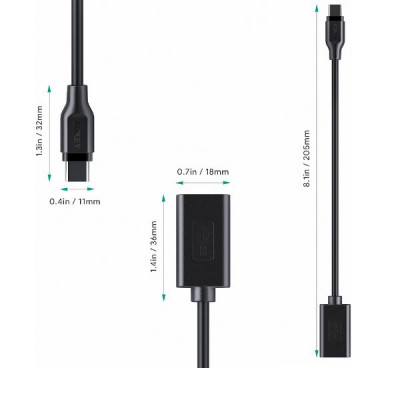 Комплект адаптеров Aukey USB-C to USB 3.0 (2 шт) чёрные (CB-A26)