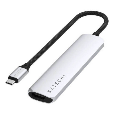 Адаптер Satechi 6-in-1 USB-C Slim Multiport Adapter 4K (ST-P6SS) Silver